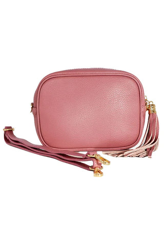 Crossbody Leather Camera Bag - Dusty Pink