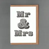 Letterpress Card - Mr & Mrs