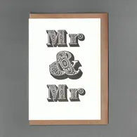 Letterpress Card - Mr & Mr