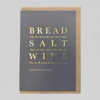Letterpress Card - Bread Salt Wine