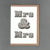 Letterpress Card - Mrs & Mrs