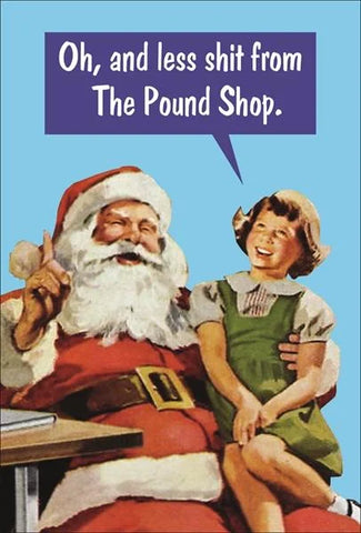 Rude Christmas Card - Pound Shop
