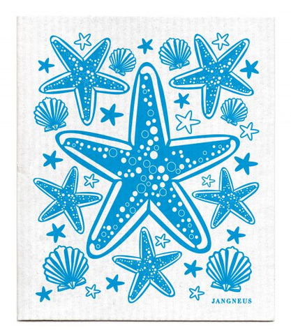 Turquoise Starfish Dishcloth - Made from 100% Biodegradable Materials By Jangneus