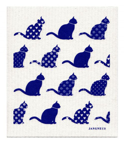 Blue Cat Dishcloth - Made from 100% Biodegradable Materials By Jangneus