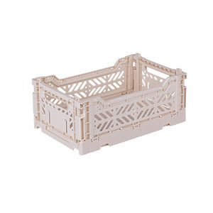 Mini Folding Stackable Storage Crate - Coconut Milk