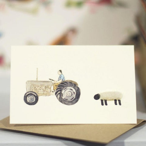 Mini Card - Fergie Tractor & Sheep