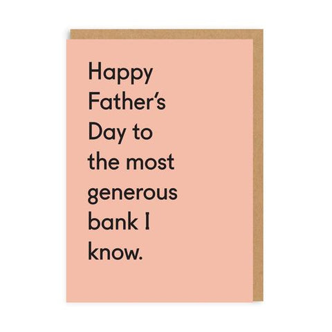 Card - Happy Fathers Day Generous Bank