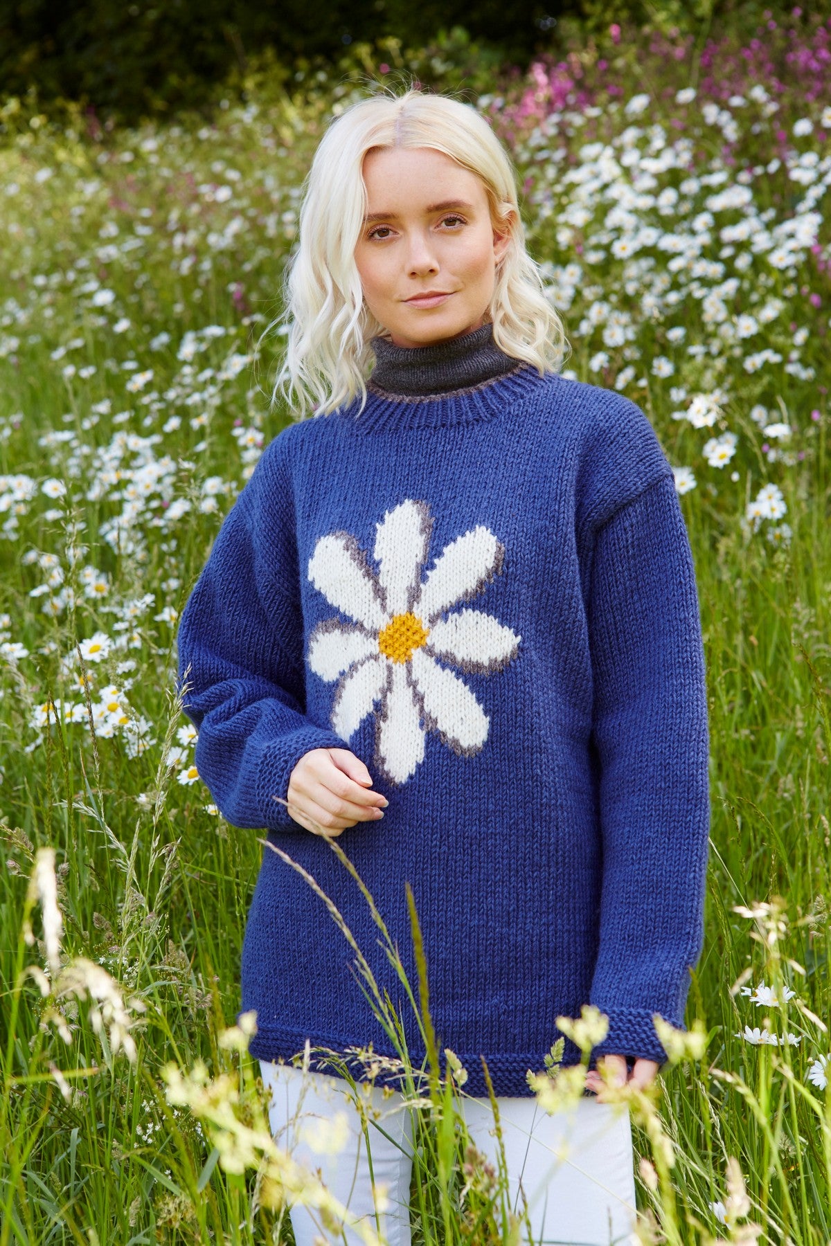 SALE was £99 NOW £50 Pachamama Denim Daisy Sweater